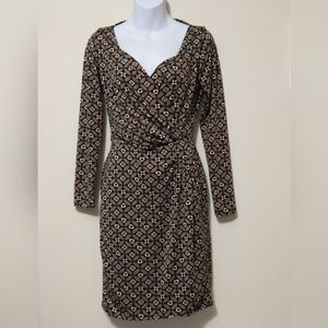 Bodycon Geometric Pattern Long Sleeve Dress